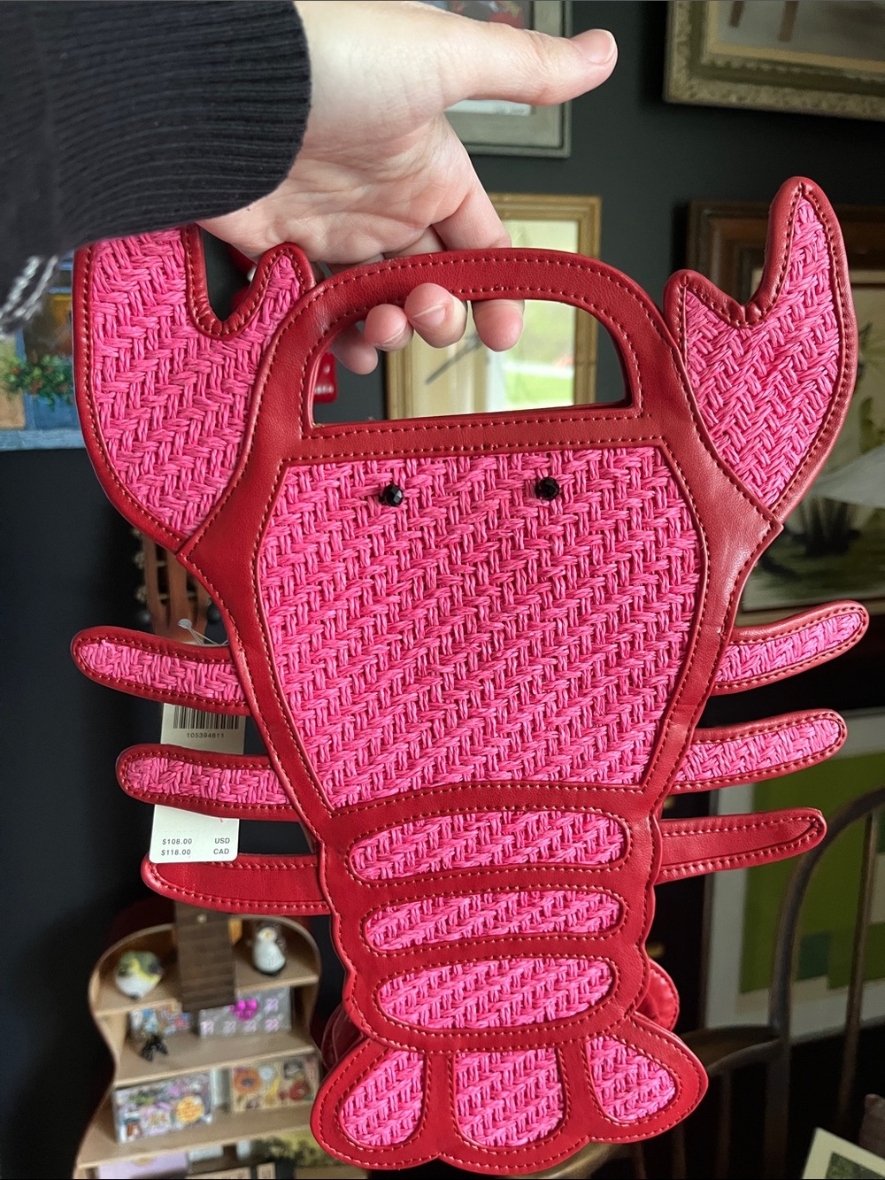 NWT Anthro Maeve Raffia Sea Lobster Creature Handbag 🦞 - Picture 4 of 13